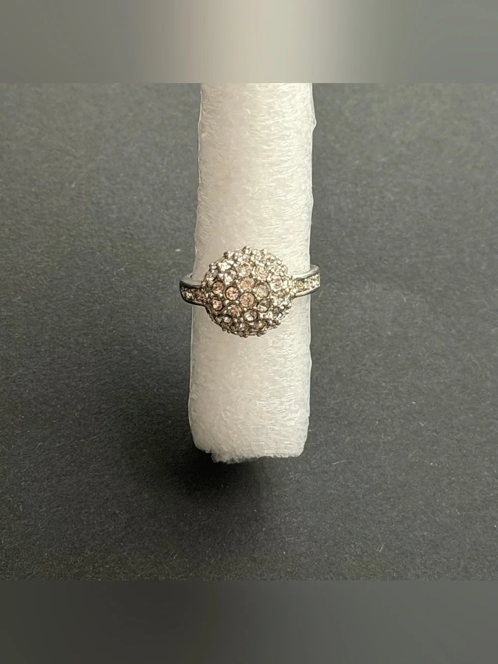 Sterling Silver Round Cluster Ring